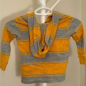 GAP Kids Hoodie in Mustard and Gray Stripes